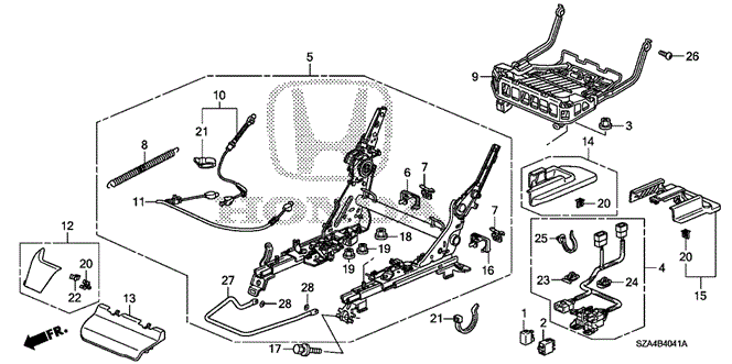 INTERIOR / BUMPER/MIDDLE SEAT COMPONENTS (R.) for 2012 Honda PILOT #1