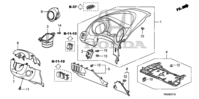 INTERIOR / BUMPER/INSTRUMENT PANEL GARNISH (DRIVER SIDE) for 2010 Honda FIT #1