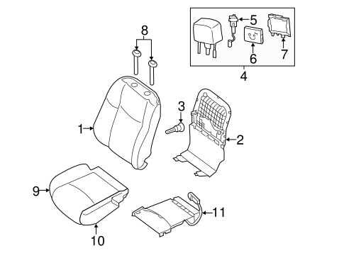 JX35 PASSENGER SEAT COMPONENTS