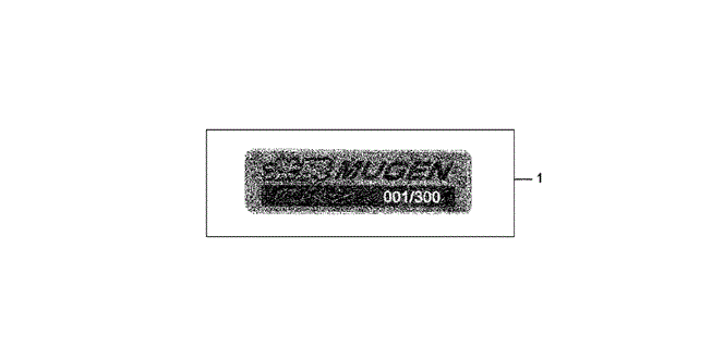 ACCESSORIES/MUGEN- SERIAL NUMBER PLATE for 2011 Honda CR-Z #1