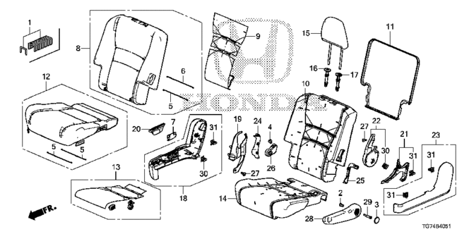 PILOT MIDDLE SEAT (R.) (CAPTAIN SEAT)