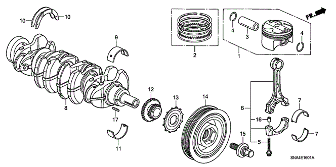 CIVIC SEDAN CRANKSHAFT - PISTON (2.0L)