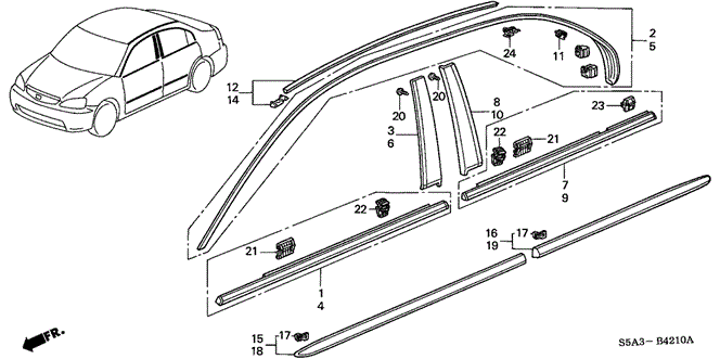 INTERIOR / BUMPER/MOLDING - PROTECTOR for 2003 Honda CIVIC SEDAN #1