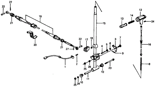 CHASSIS/HMT SELECT LEVER for 1976 Honda CIVIC COUPE #1