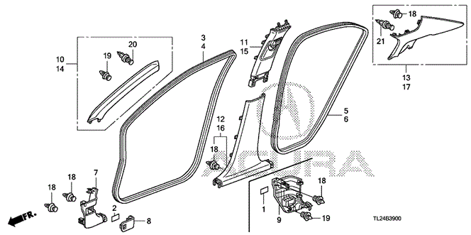 TSX SEDAN PILLAR GARNISH