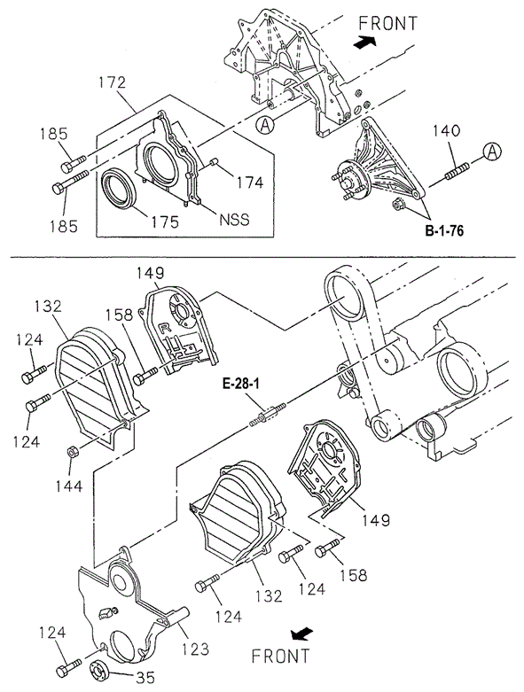 ENGINE/TIMING GEAR COVER - FLYWHEEL HOUSING for 1996 Honda PASSPORT #1
