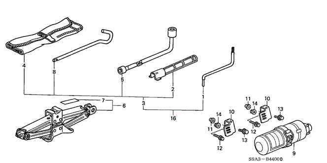 INTERIOR / BUMPER/TOOLS - JACK for 2002 Honda CR-V #1