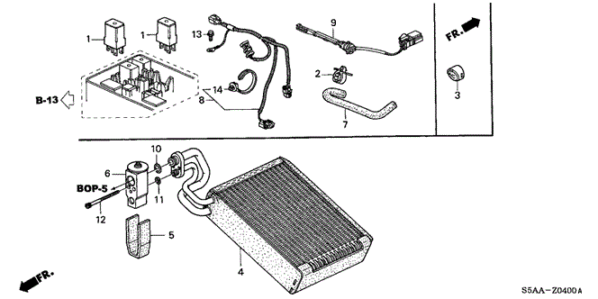 BODY / AIR CONDITIONING/A/C COOLING UNIT for 2004 Honda CIVIC SEDAN #1