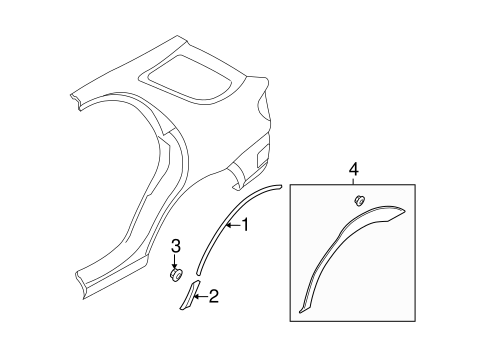 Impreza EXTERIOR TRIM - QUARTER PANEL
