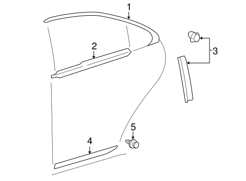ES350 EXTERIOR TRIM - REAR DOOR
