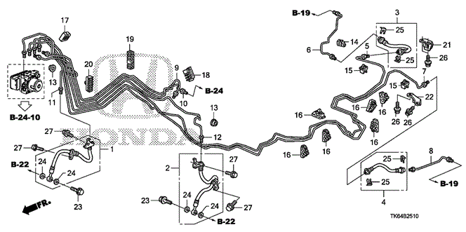 CHASSIS/BRAKE PIPE - HOSE (ABS) for 2009 Honda FIT #1