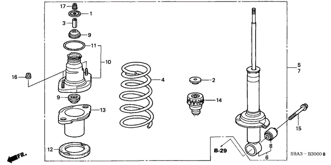 CHASSIS/REAR SHOCK ABSORBER for 2002 Honda CR-V #1