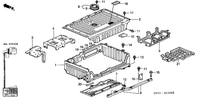 ELECTRICAL / EXHAUST / HEATER / FUEL/IMA UNIT CASE for 2002 Honda INSIGHT #1