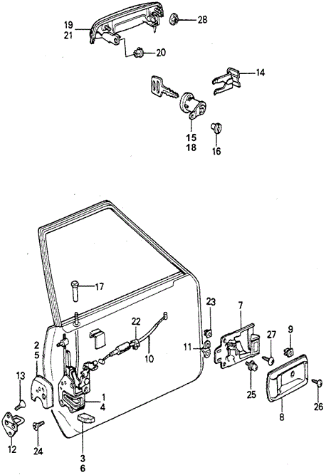 BODY / AIR CONDITIONING/FRONT DOOR LOCKS for 1979 Honda ACCORD SEDAN #1