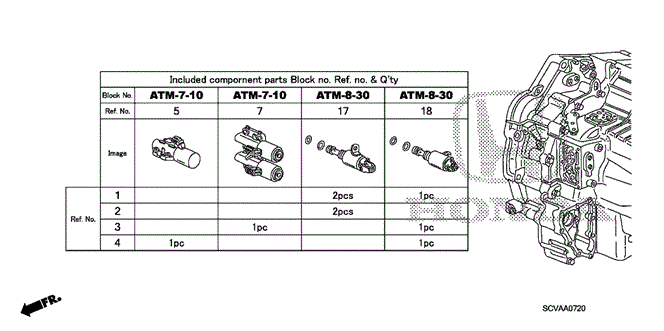 TRANSMISSION - AUTOMATIC/AT SOLENOID VALVE SET for 2007 Honda ELEMENT #1