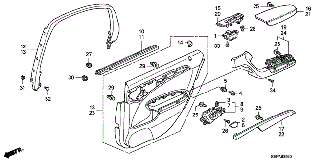 TL REAR DOOR LINING