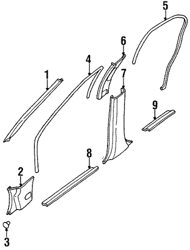 Sentra INTERIOR TRIM - PILLARS