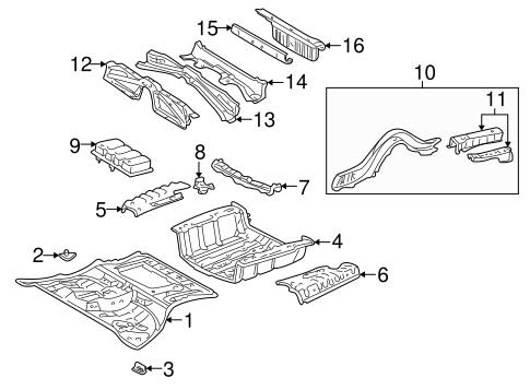 LS430 REAR FLOOR & RAILS