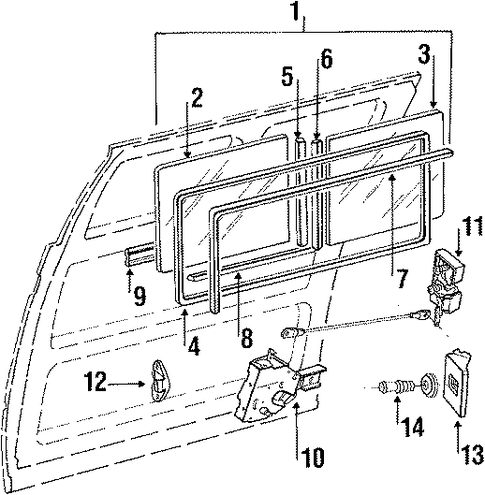 Vanagon GLASS - SIDE DOOR