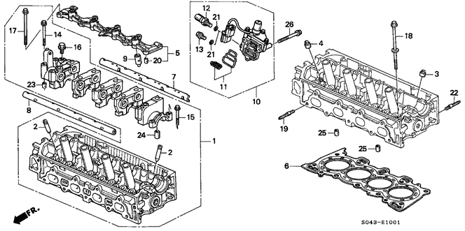 ENGINE/CYLINDER HEAD (VTEC) for 1997 Honda CIVIC SEDAN #1