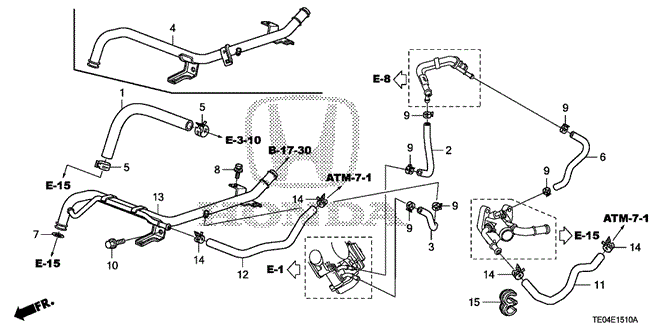 ENGINE/WATER HOSE (L4) for 2010 Honda ACCORD COUPE #1