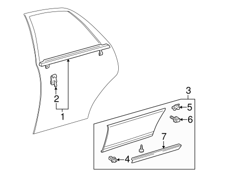 ES300 EXTERIOR TRIM - REAR DOOR