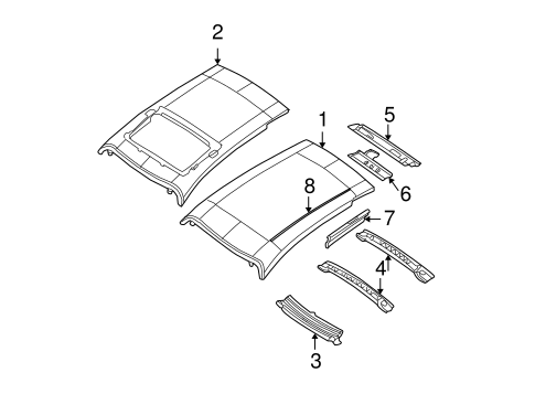 PT Cruiser EXTERIOR TRIM - ROOF