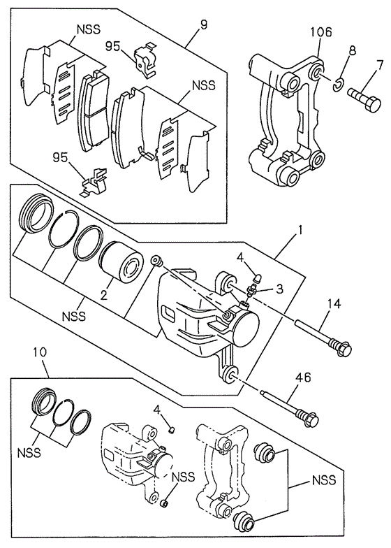 CHASSIS/REAR DISK BRAKE CALIPER for 1997 Honda PASSPORT #1