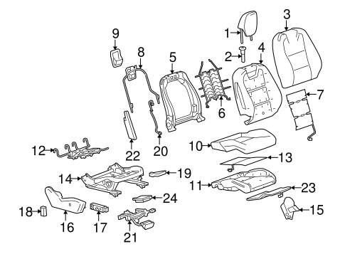 Camaro PASSENGER SEAT COMPONENTS 2