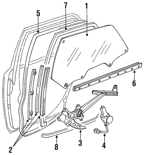 LS400 GLASS - REAR DOOR