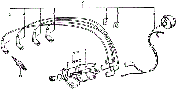 ENGINE/DISTRIBUTOR - SPARK PLUG for 1976 Honda CIVIC HATCHBACK #1