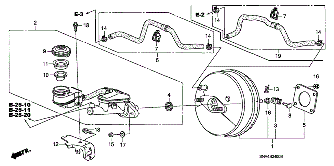 CIVIC SEDAN BRAKE MASTER CYLINDER  - MASTER POWER (KA / KC)