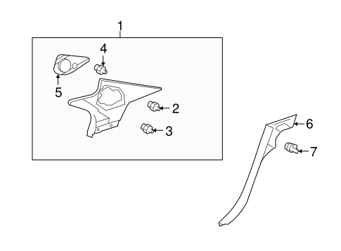 LS600h INTERIOR TRIM - QUARTER PANELS