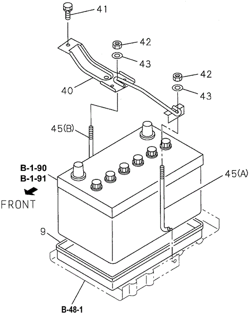 ELECTRICAL / EXHAUST / HEATER / FUEL/BATTERY CARRIER for 1994 Honda PASSPORT #1