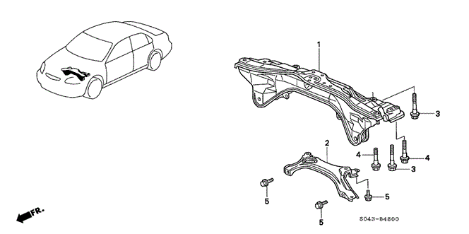 BODY / AIR CONDITIONING/REAR BEAM for 1996 Honda CIVIC SEDAN #1