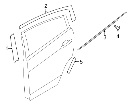 Rio EXTERIOR TRIM - REAR DOOR 2