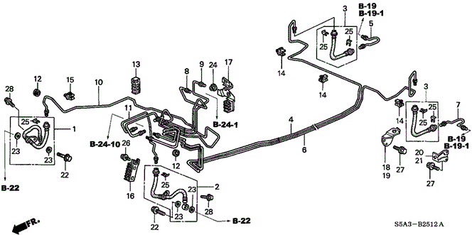 CIVIC SEDAN BRAKE LINES (ABS) (3)