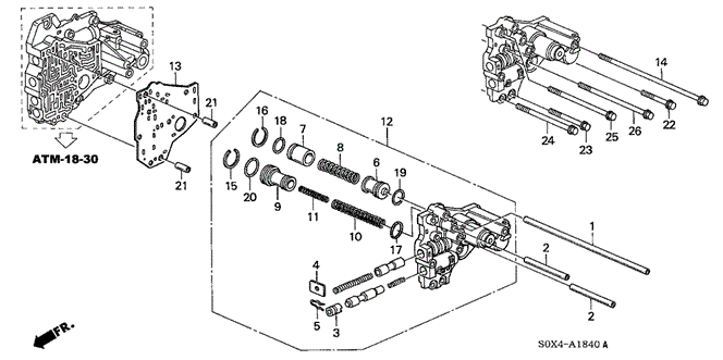 TRANSMISSION - AUTOMATIC/AT TOP ACCUMULATOR BODY (5AT) for 2003 Honda ODYSSEY #1