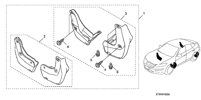 ACCESSORIES/SPLASH GUARD (2) for 2013 Honda CROSSTOUR #1