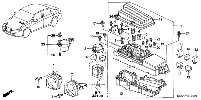 TSX SEDAN CONTROL UNIT (ENGINE ROOM)