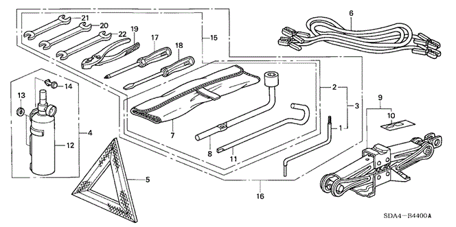 INTERIOR / BUMPER/TOOLS - JACK for 2003 Honda ACCORD SEDAN #1