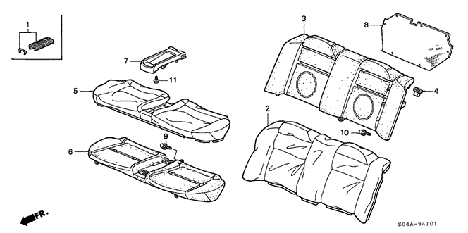 INTERIOR / BUMPER/REAR SEAT (2) for 2000 Honda CIVIC SEDAN #1