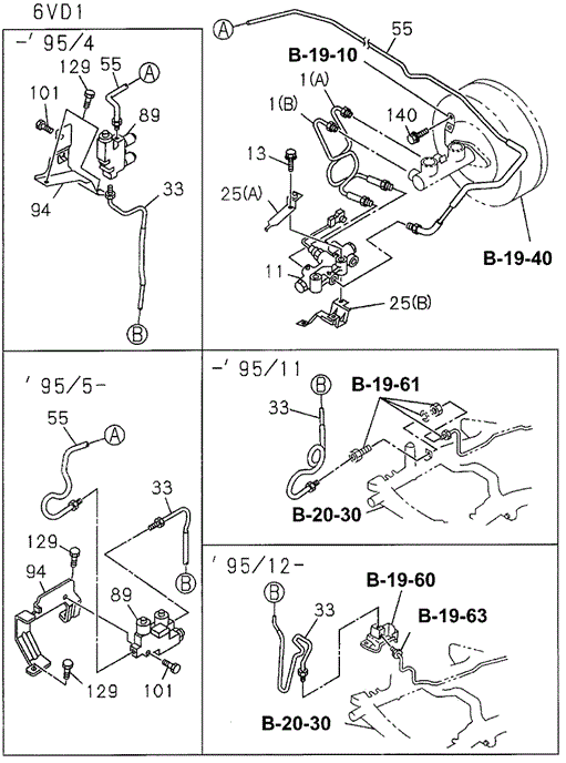 CHASSIS/MASTER CYLINDER BRAKE PIPING (2) for 1995 Honda PASSPORT #1