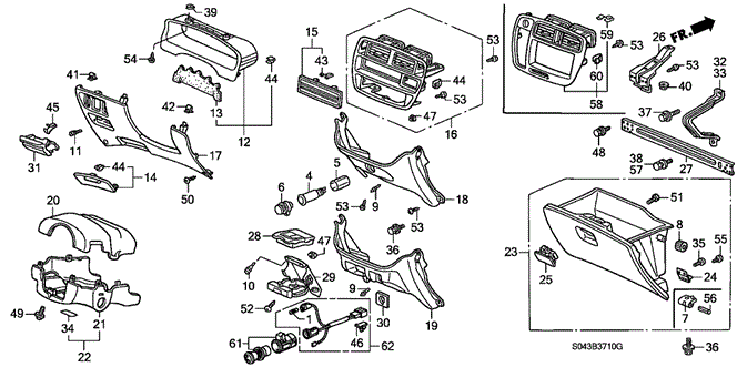 INTERIOR / BUMPER/INSTRUMENT GARNISH for 1996 Honda CIVIC SEDAN #1