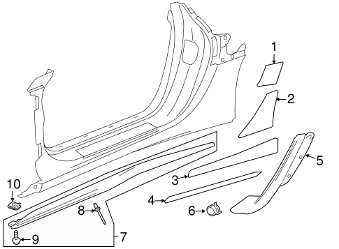 Corvette EXTERIOR TRIM - PILLARS