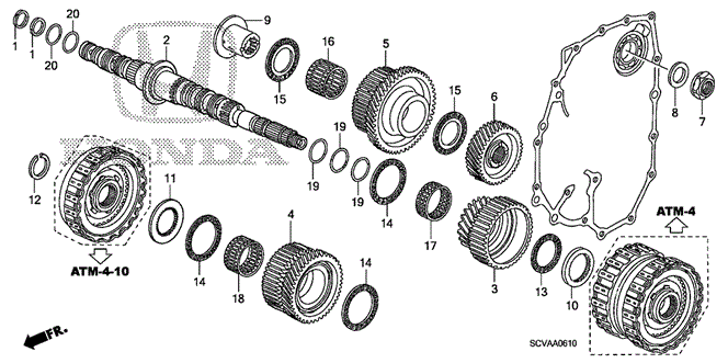 TRANSMISSION - AUTOMATIC/AT SECONDARY SHAFT for 2009 Honda ELEMENT #1