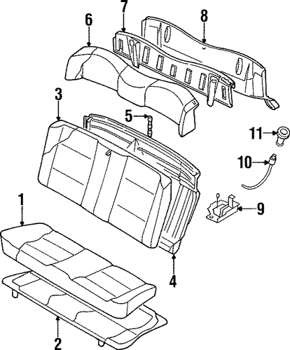 Cabrio REAR SEAT COMPONENTS