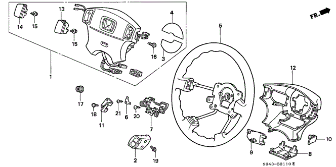 CHASSIS/STEERING WHEEL (SRS) for 1997 Honda CIVIC SEDAN #1