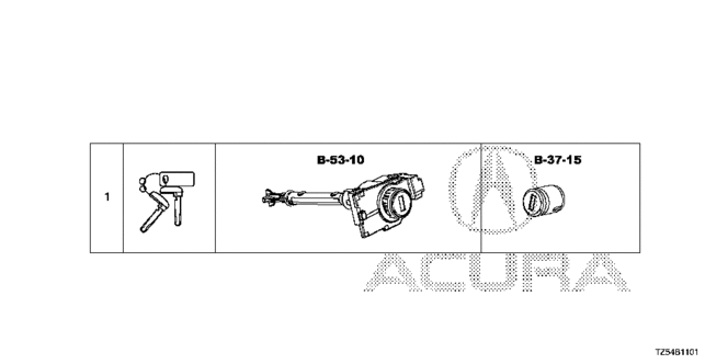 ELECTRICAL / EXHAUST / HEATER / FUEL/KEY CYLINDER SET for 2014 Acura MDX #1