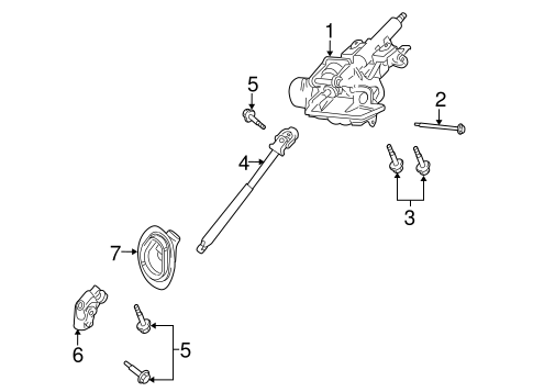 Tribute STEERING COLUMN ASSEMBLY 2